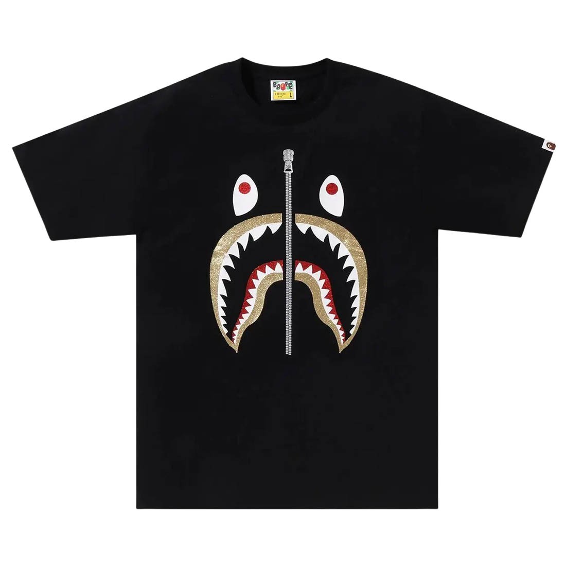 A Bathing Ape Men Glitter Shark Tee (black)
