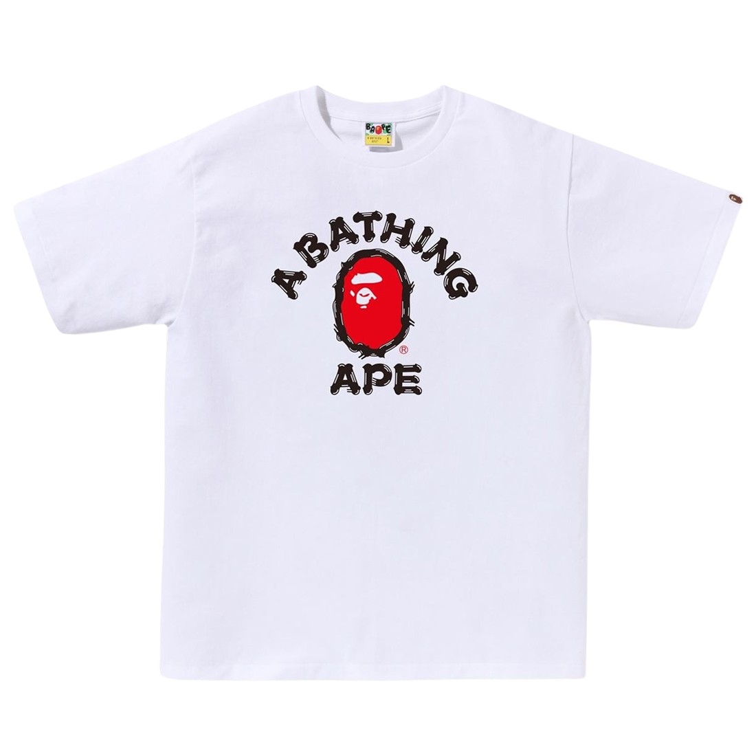 A Bathing Ape Men Brush College Tee (white)