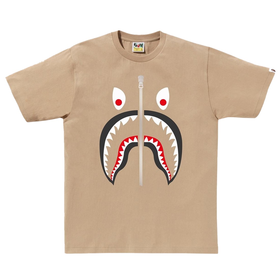 A Bathing Ape Men Mad Shark Tee (beige)