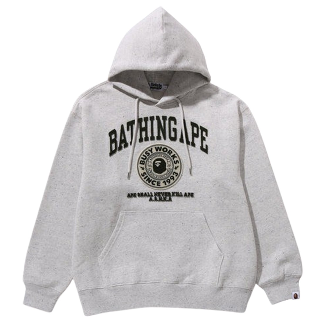 A Bathing Ape Men College Graphic Hooded pullover Hoodie (gray)
