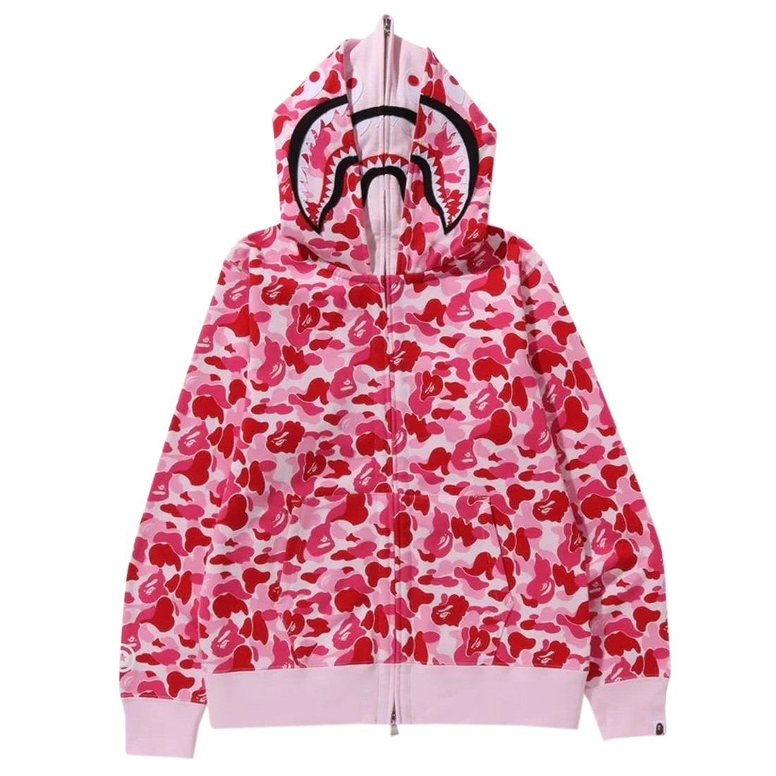 A Bathing Ape Men ABC Camo Double Shark Full Zip Hoodie (pink)