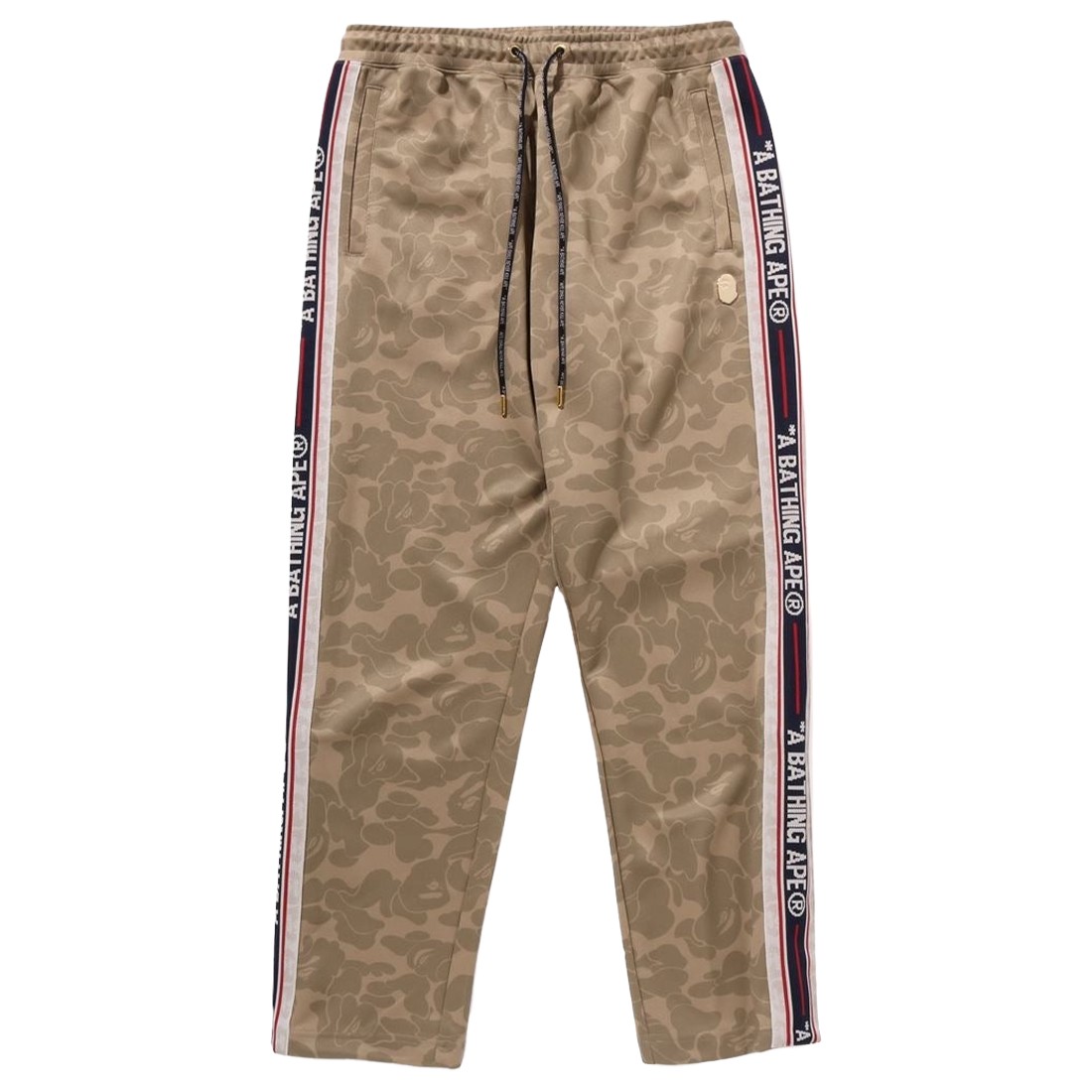 A Bathing Ape Men Tonal Solid Camo Track Pants (beige)