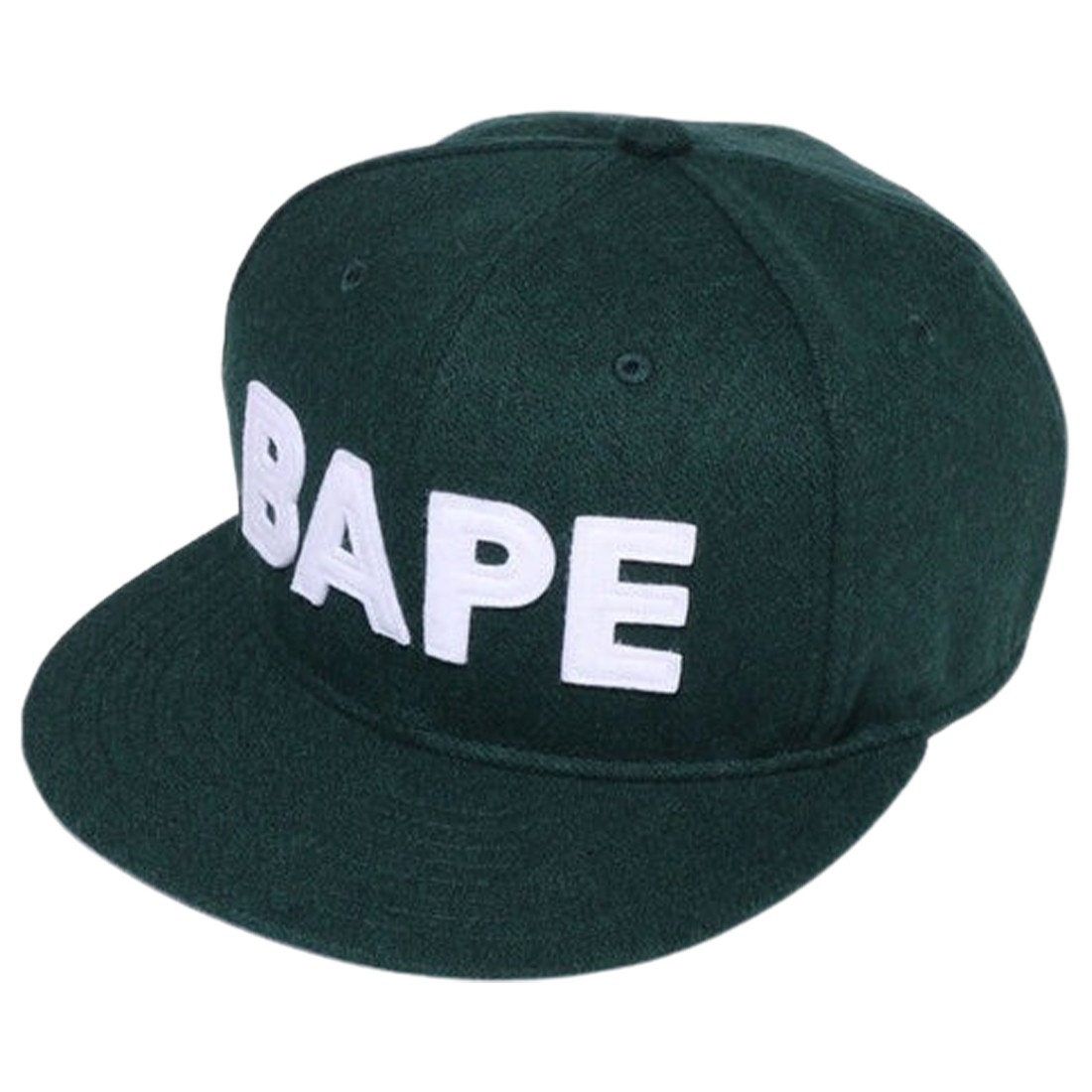 A Bathing Ape Bape Patch Snap Back buff cap (green)