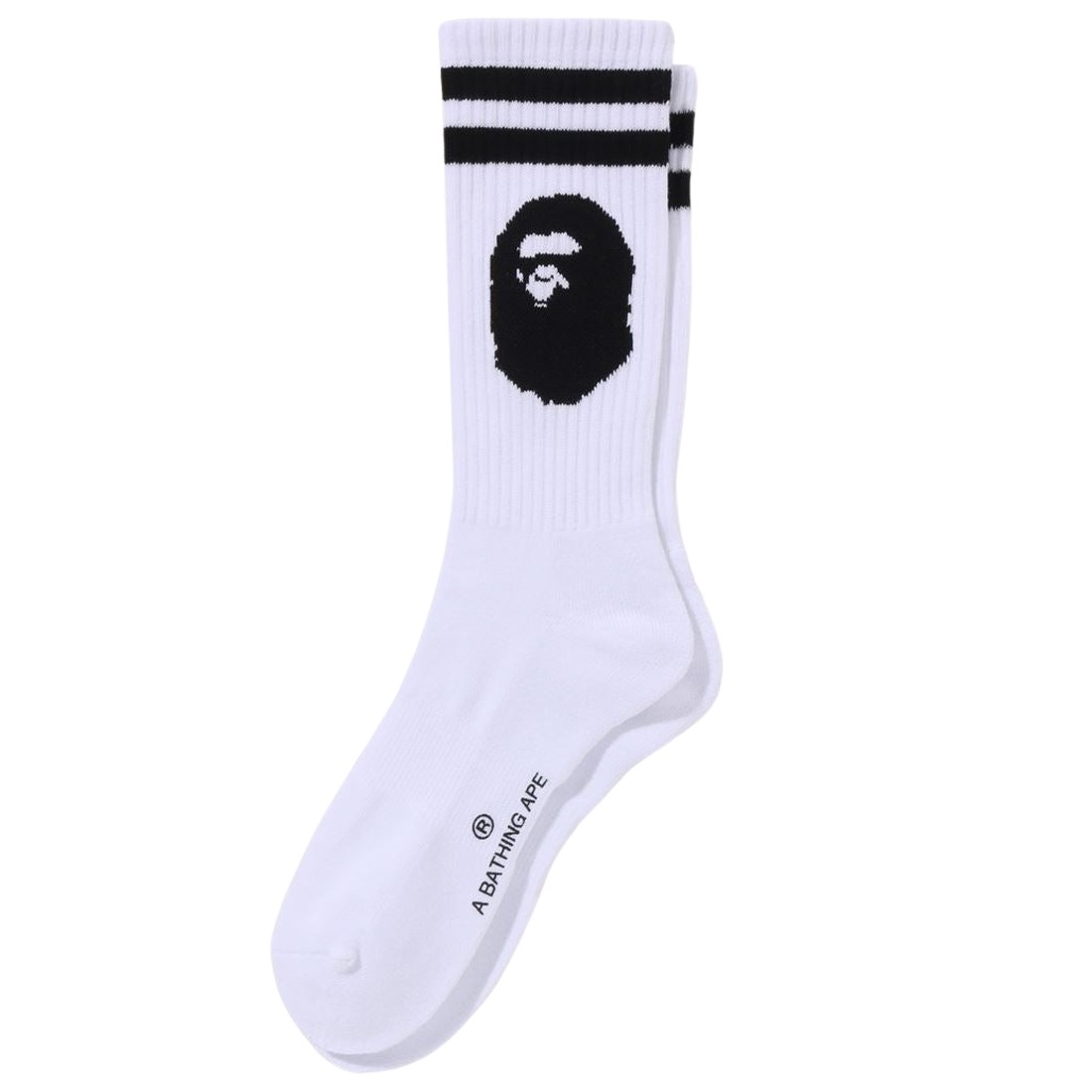 A Bathing Ape Men Ape Head Line Socks (white)