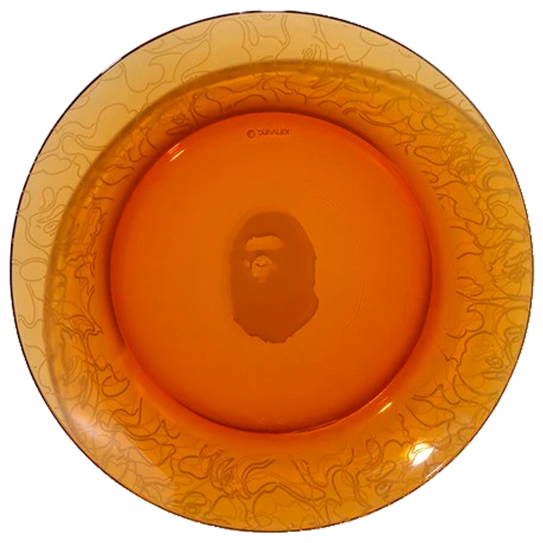 A Bathing Ape Neon Camo Glass Plate (orange)