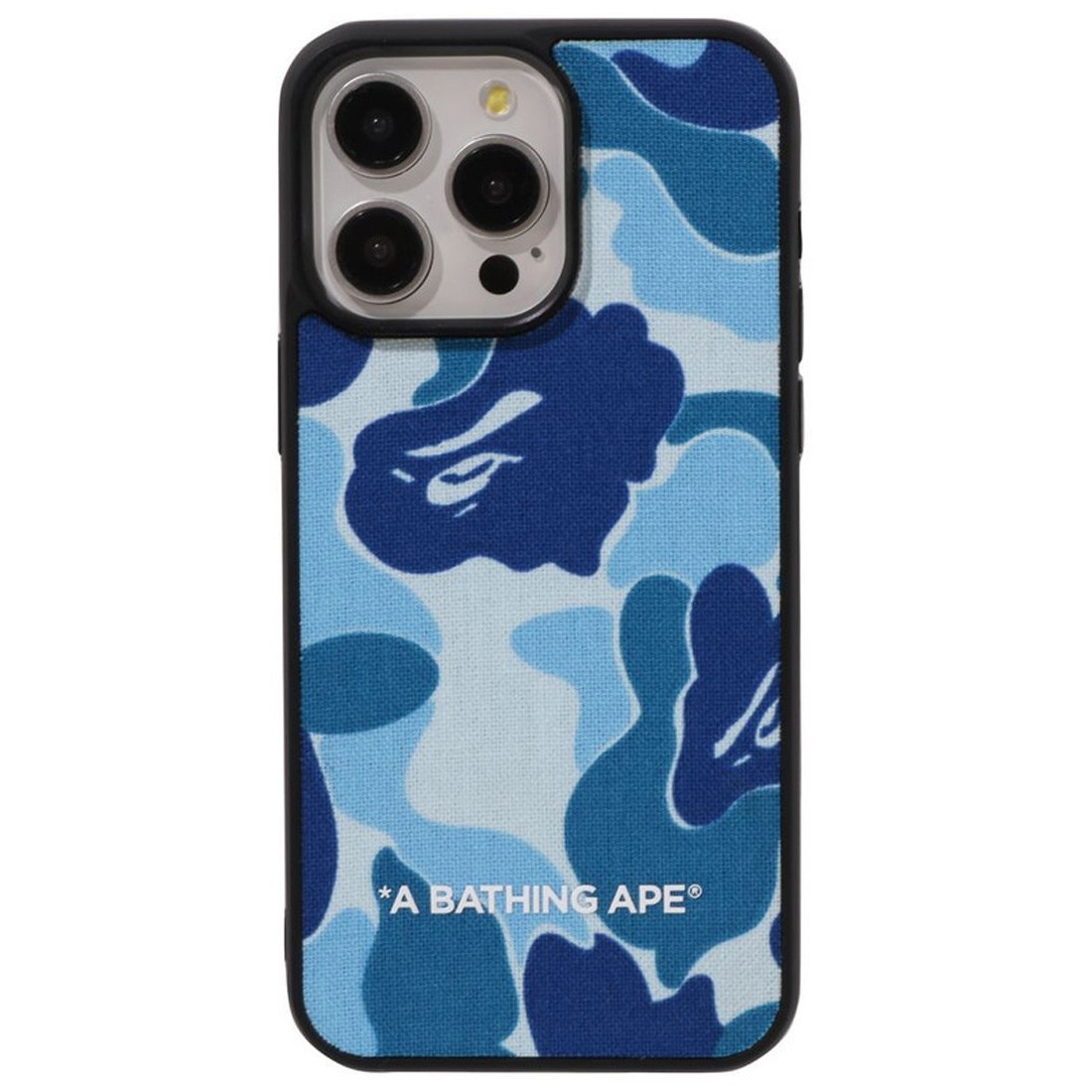 A Bathing Ape ABC Camo Cloth Fabric iPhone 15 Pro Max Case (blue)