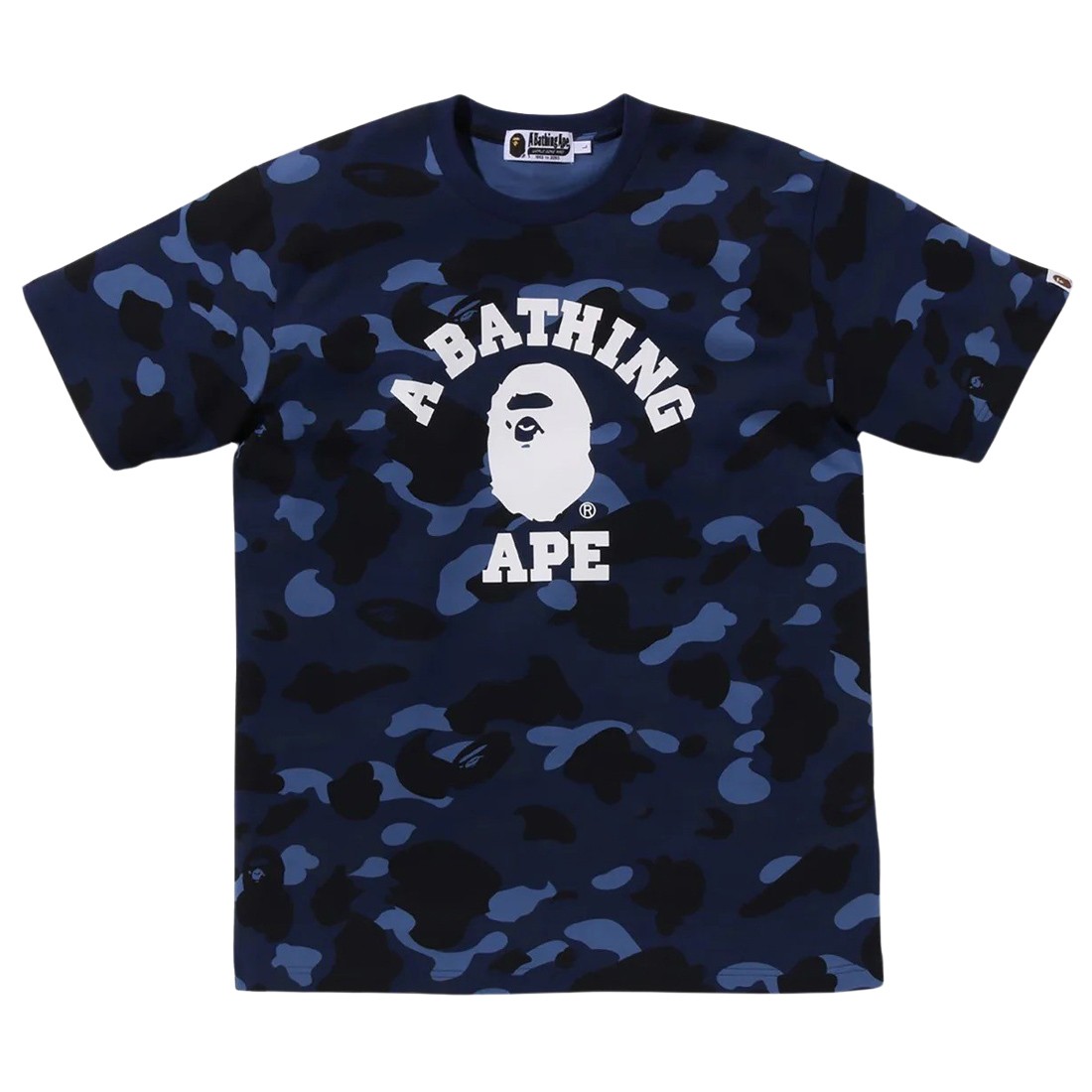 A Bathing Ape Men Color Camo College Tee (navy)