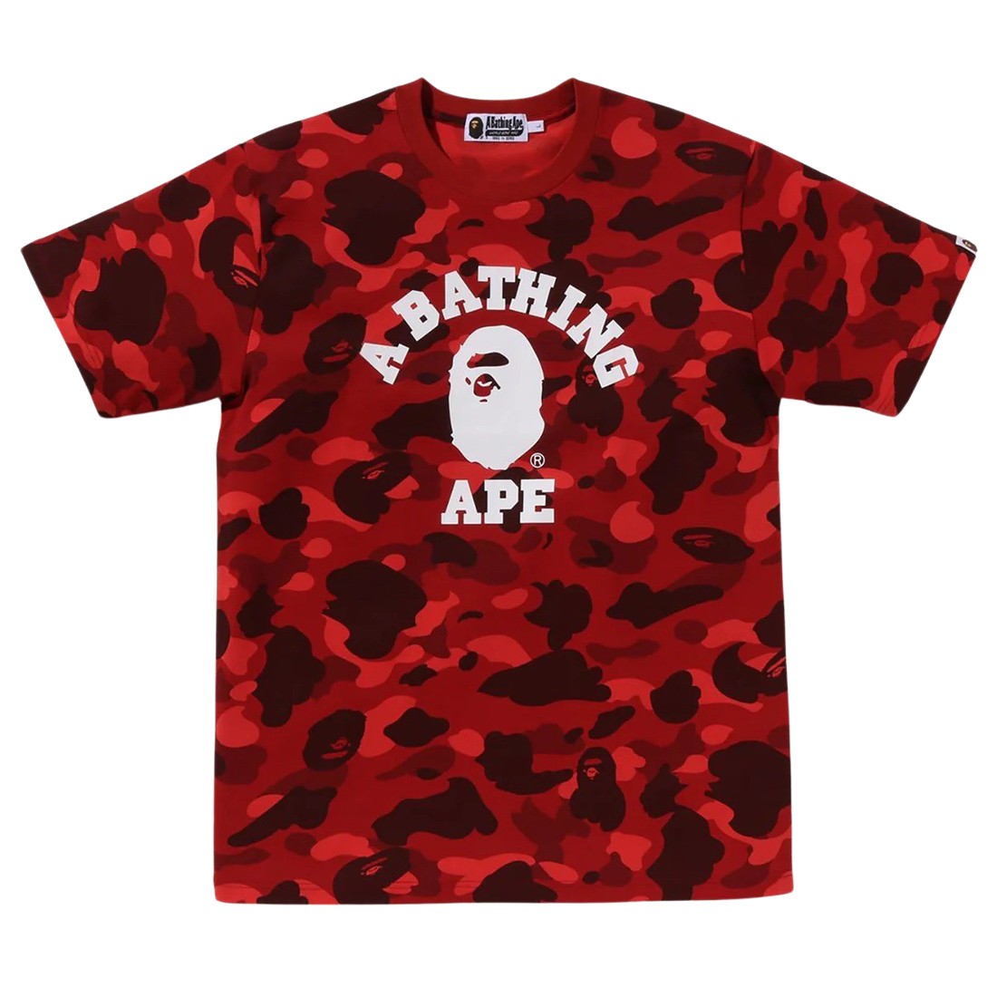 A Bathing Ape Men Color Camo College Tee (red)