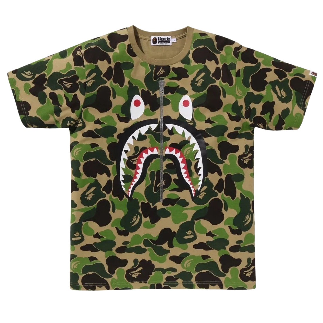 A Bathing Ape Men ABC Camo Shark Tee (green)