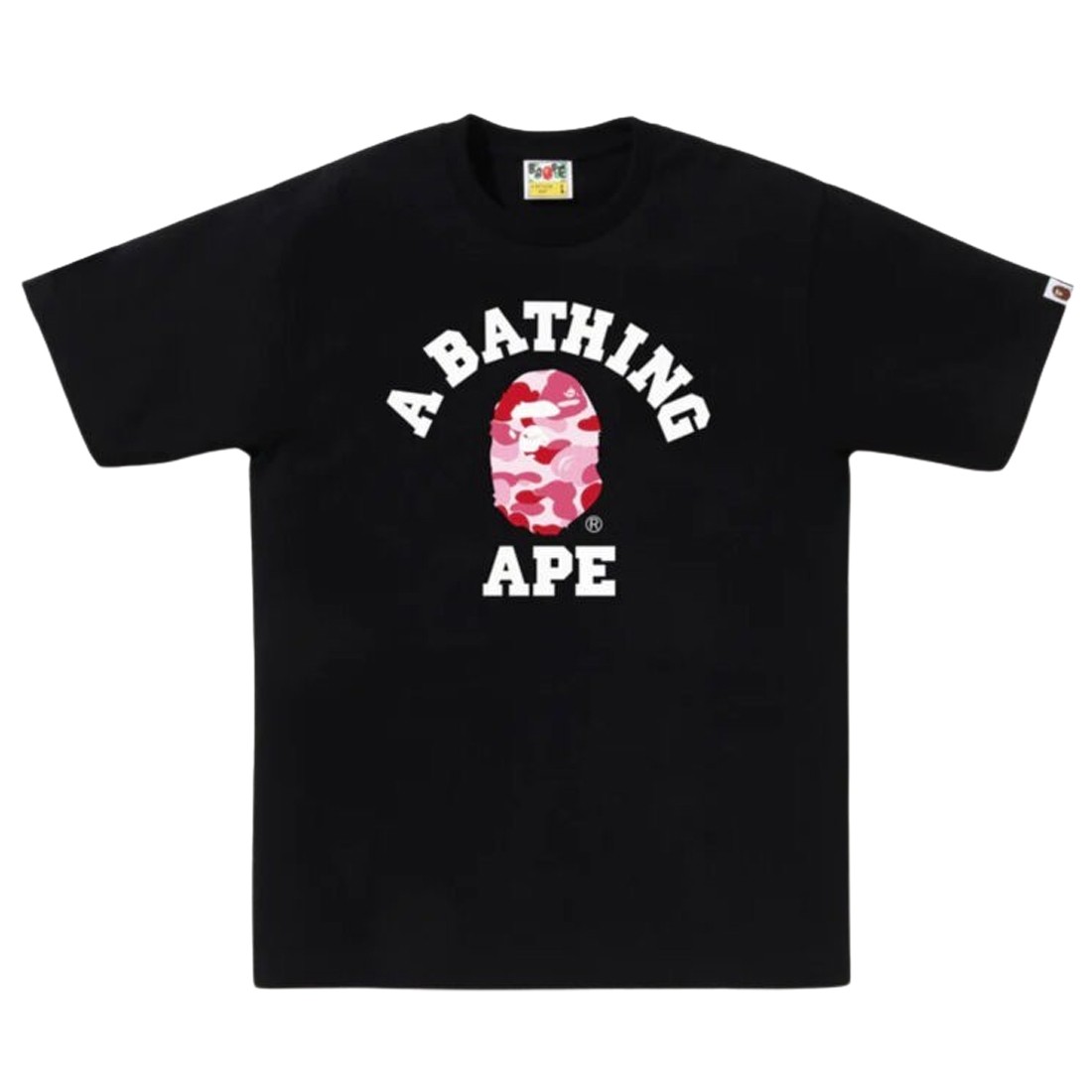 A Bathing Ape Men ABC Camo College Tee (black / pink)