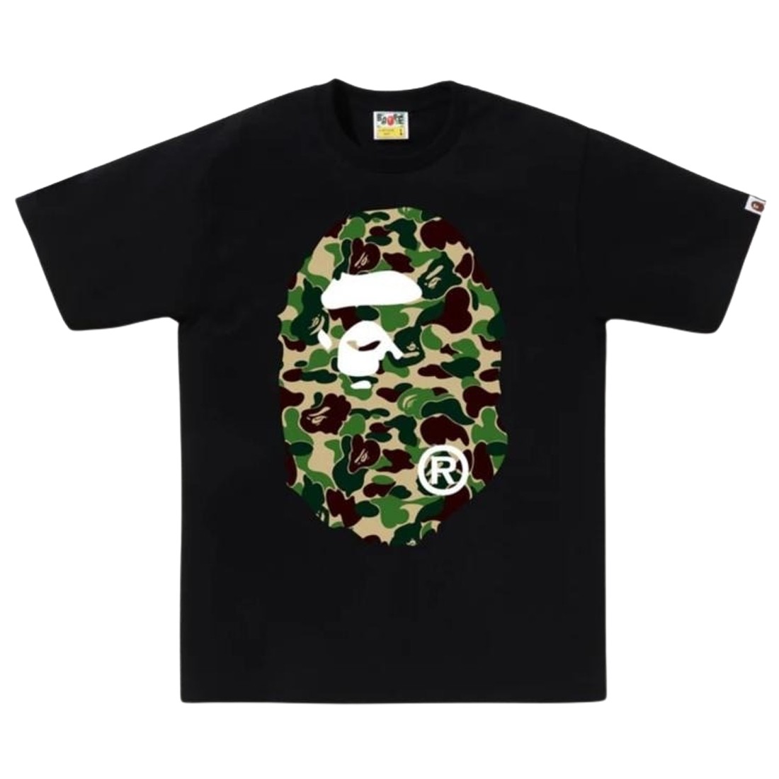 A Bathing Ape Men ABC Camo Big Ape Head Tee (black / green)