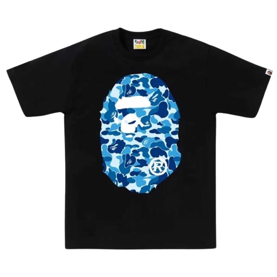 A Bathing Ape Men ABC Camo Big Ape Head Tee (black / blue)