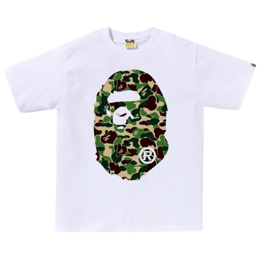 A Bathing Ape Men ABC Camo Big Ape Head Tee (white / green)