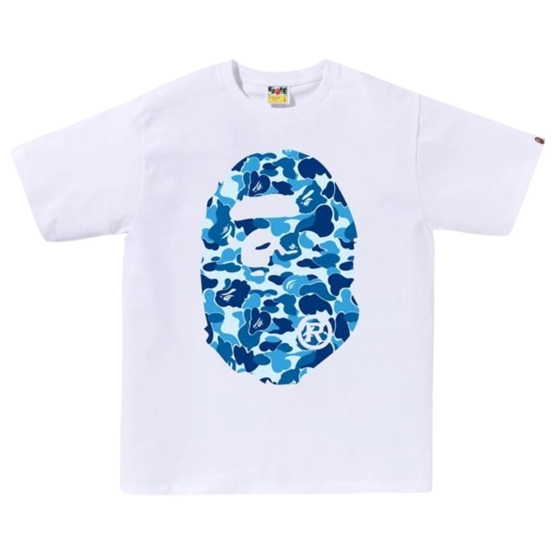 A Bathing Ape Men ABC Camo Big Ape Head Tee (white / blue)