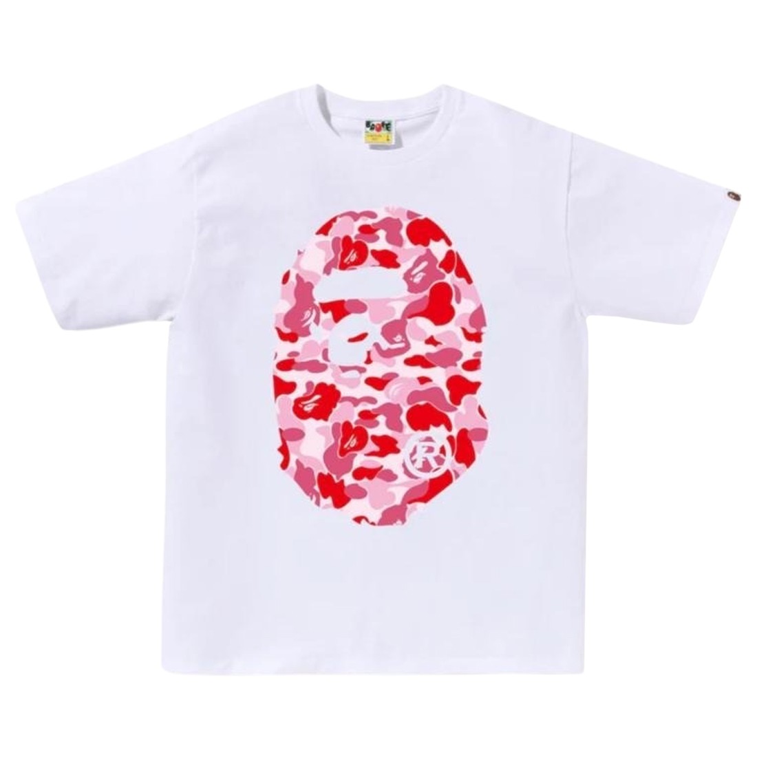A Bathing Ape Men ABC Camo Big Ape Head Tee (white / pink)
