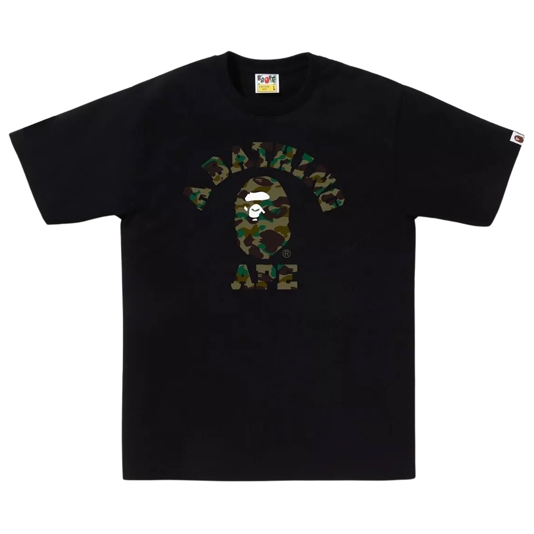 A Bathing Ape Men 1st Camo College Tee (black / green)