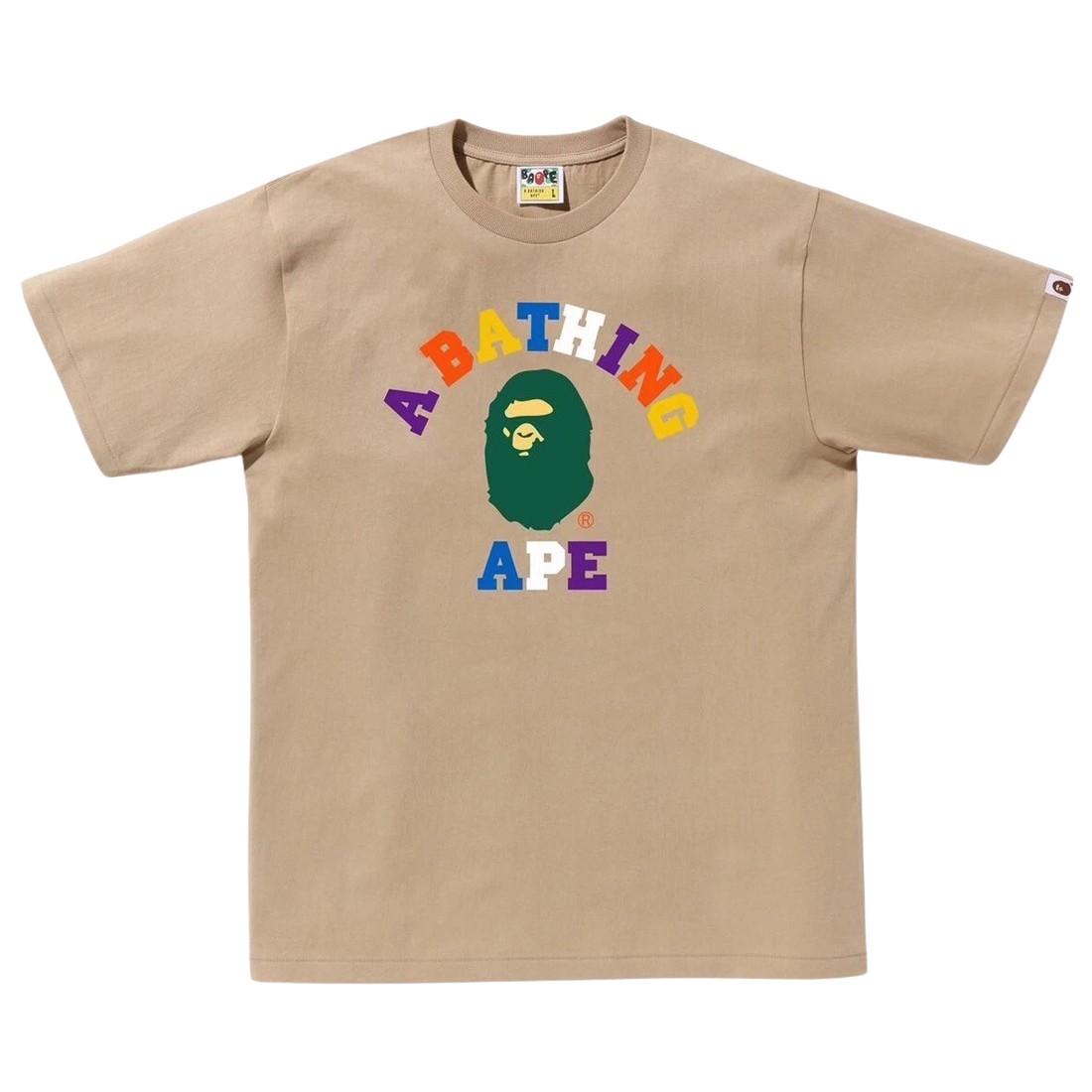 A Bathing Ape Men Colors College Tee (beige)