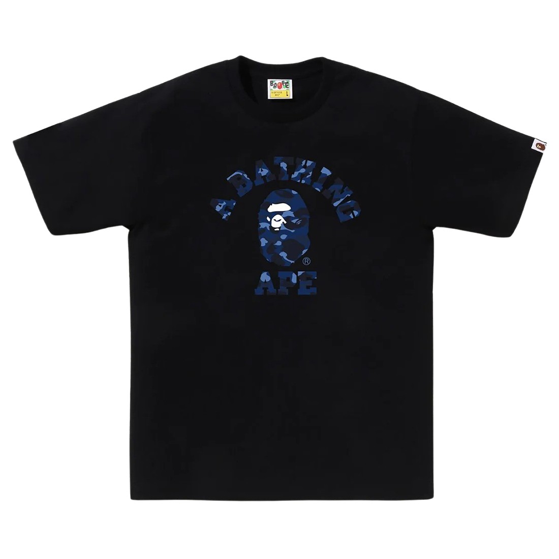 A Bathing Ape Men Color Camo College Tee (black / navy)