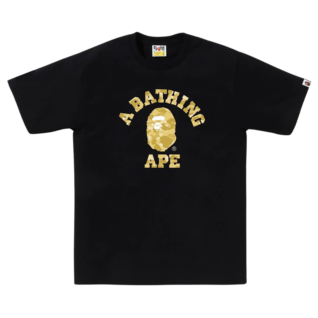 A Bathing Ape Men Color Camo College Tee (black / yellow)