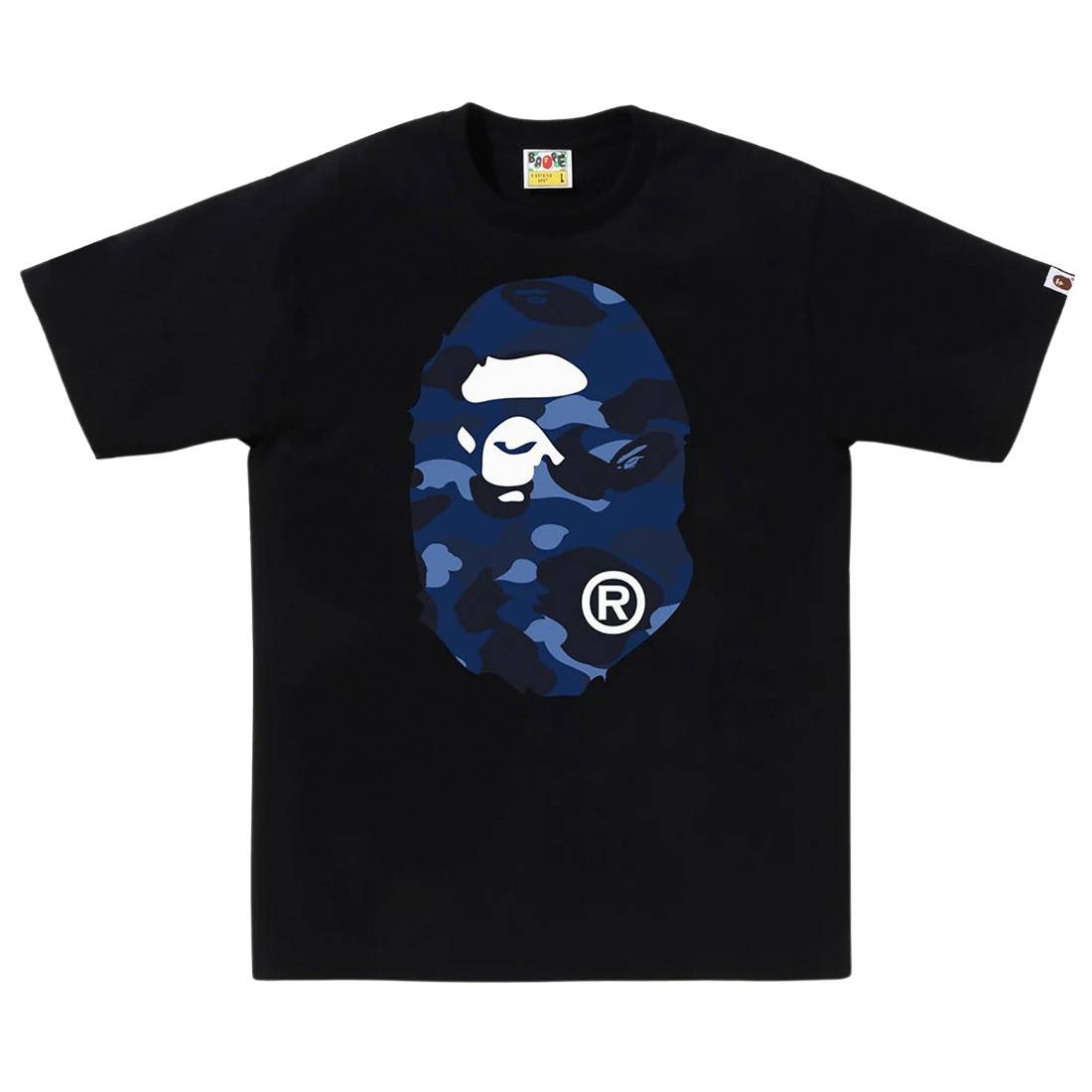 A Bathing Ape Men Color Camo Big Ape Head Tee (black / navy)