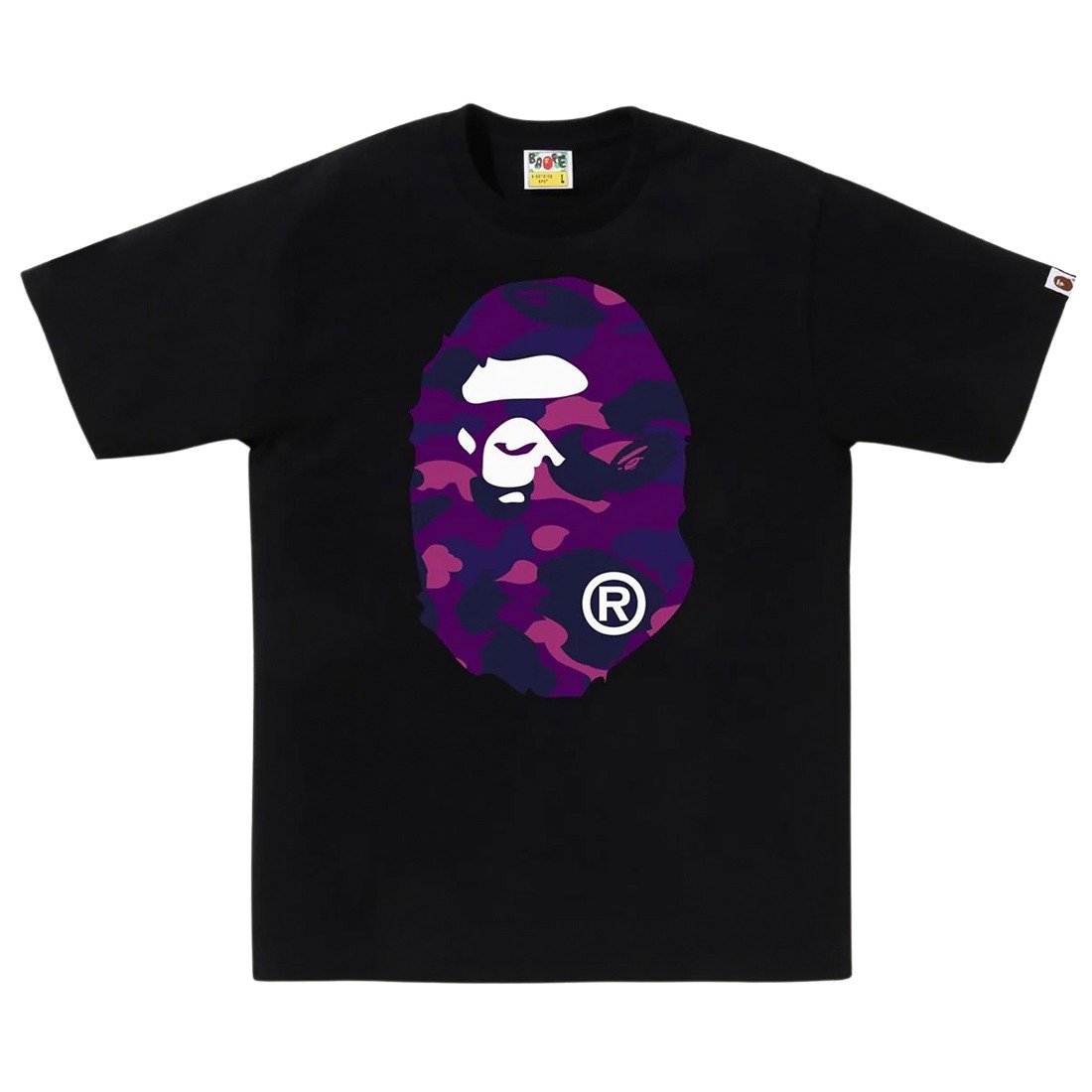 A Bathing Ape Men Color Camo Big Ape Head Tee (black / purple)