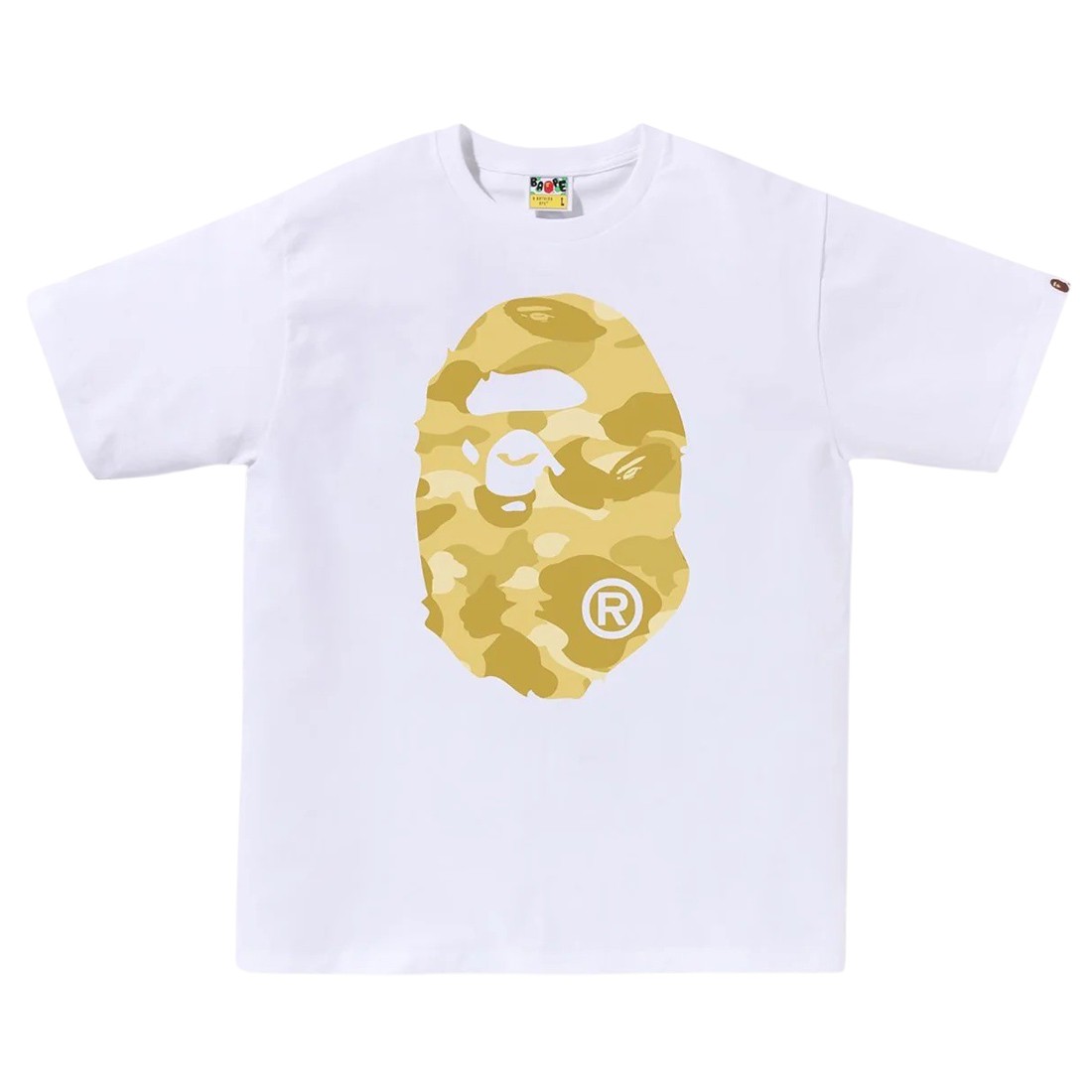 A Bathing Ape Men Color Camo Big Ape Head Tee (white / yellow)