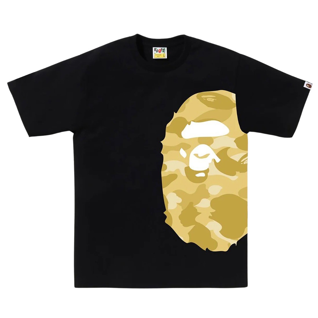 A Bathing Ape Men Color Camo Side Big Ape Head Tee (black / yellow)