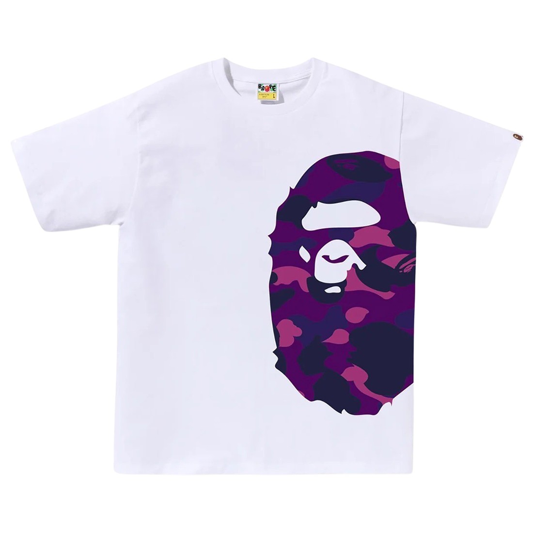 A Bathing Ape Men Color Camo Side Big Ape Head Tee (white / purple)