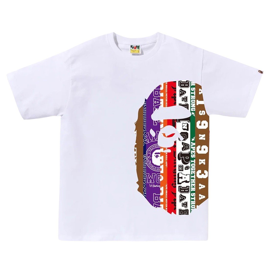 A Bathing Ape Men Fans Scarf Side Big Ape Head Tee (white)