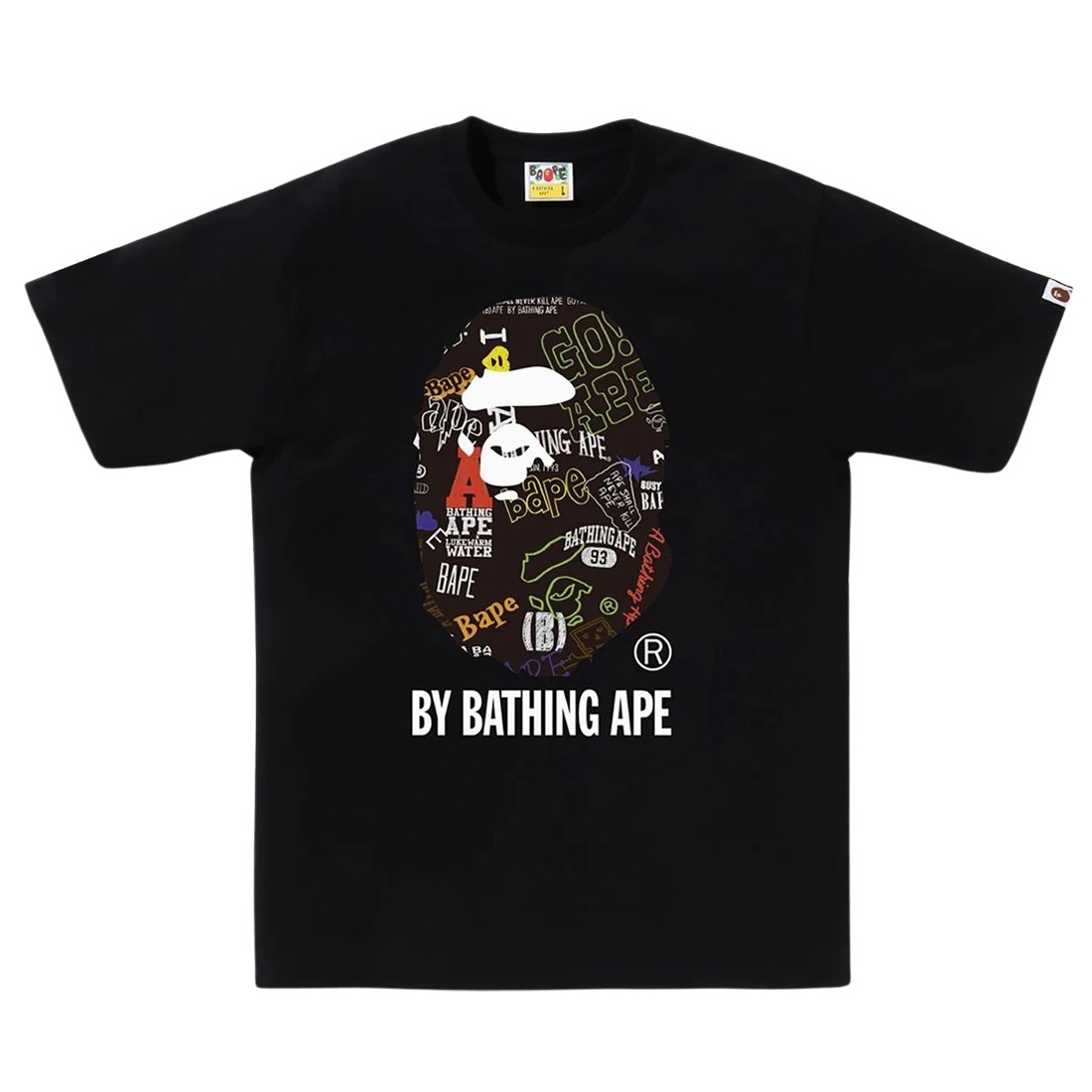 A Bathing Ape Men Hand Draw Pattern By Bathing Ape Tee (black)