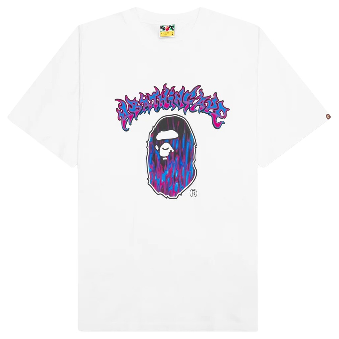 A Bathing Ape Men Mad Flame Ape Head Relaxed Fit Tee (white)