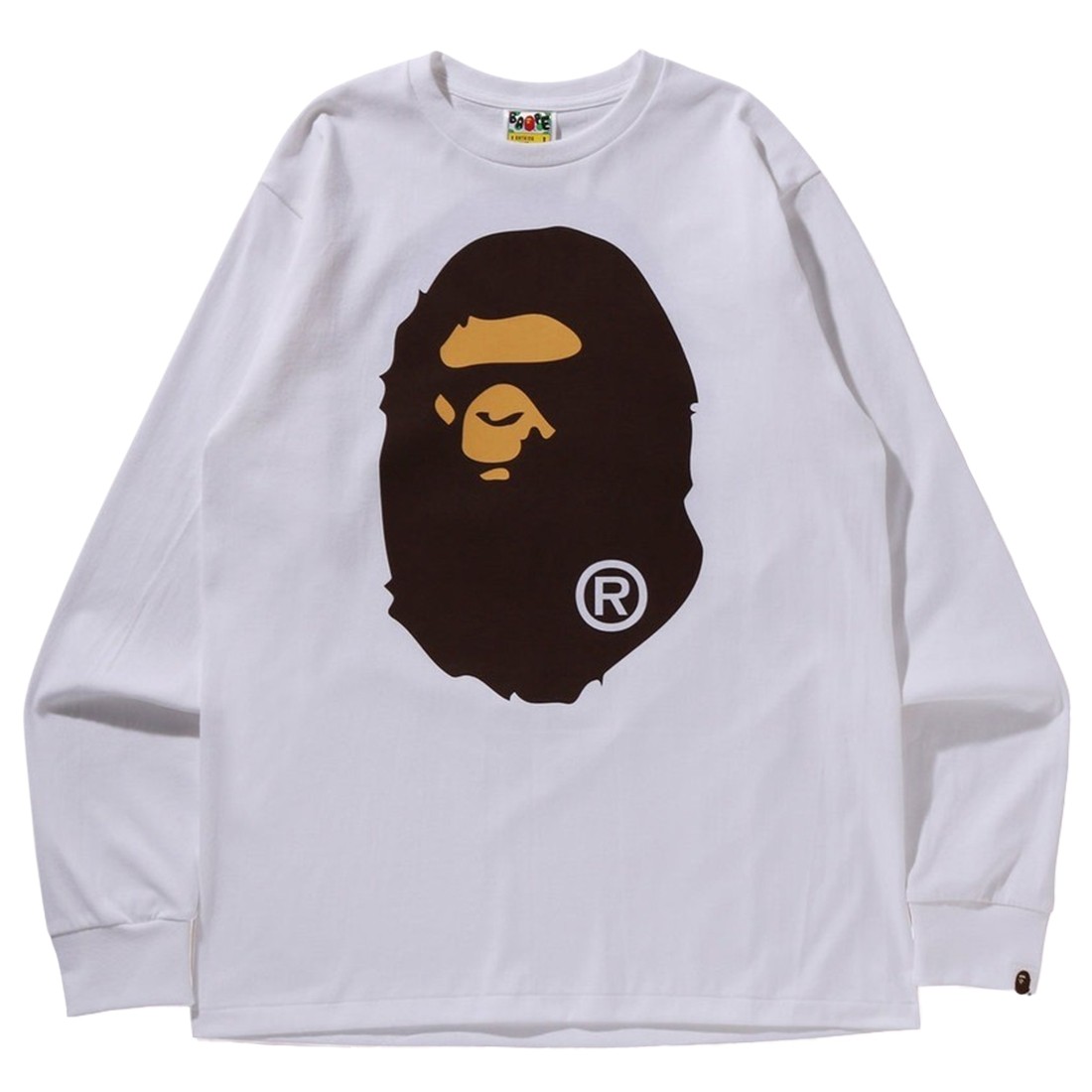 A Bathing Ape Men Big Ape Head Long Sleeve Tee (white)