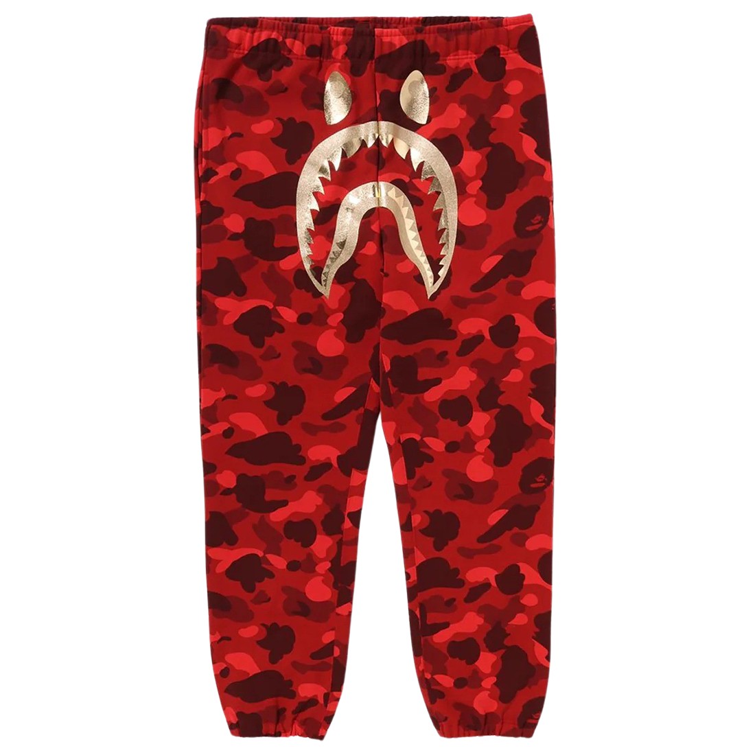 A Bathing Ape Men Color Camo Shark Sweat Rise pants (red)