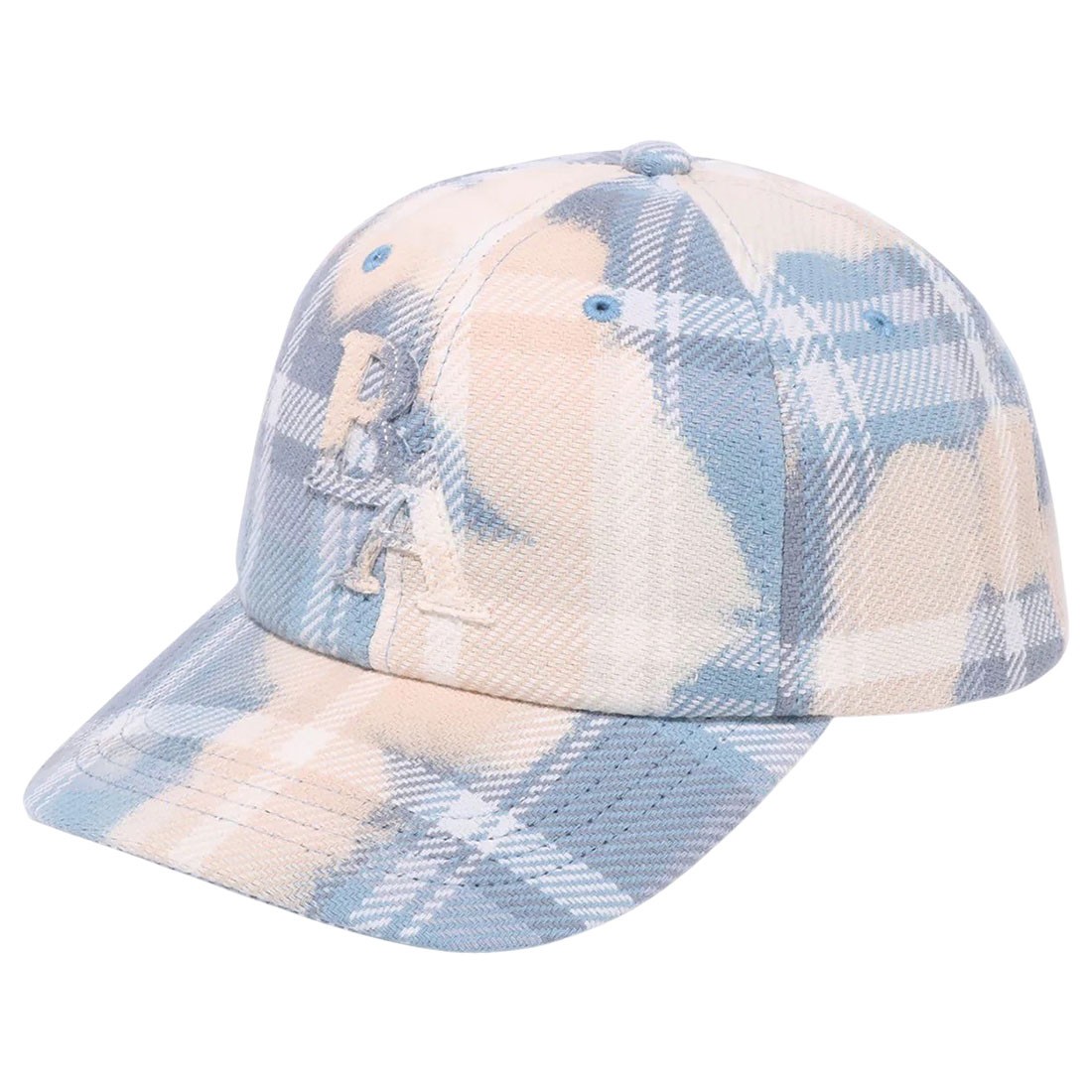 A Bathing Ape Bleached Bape Check Panel cap CAPS (grosgrain / sax)