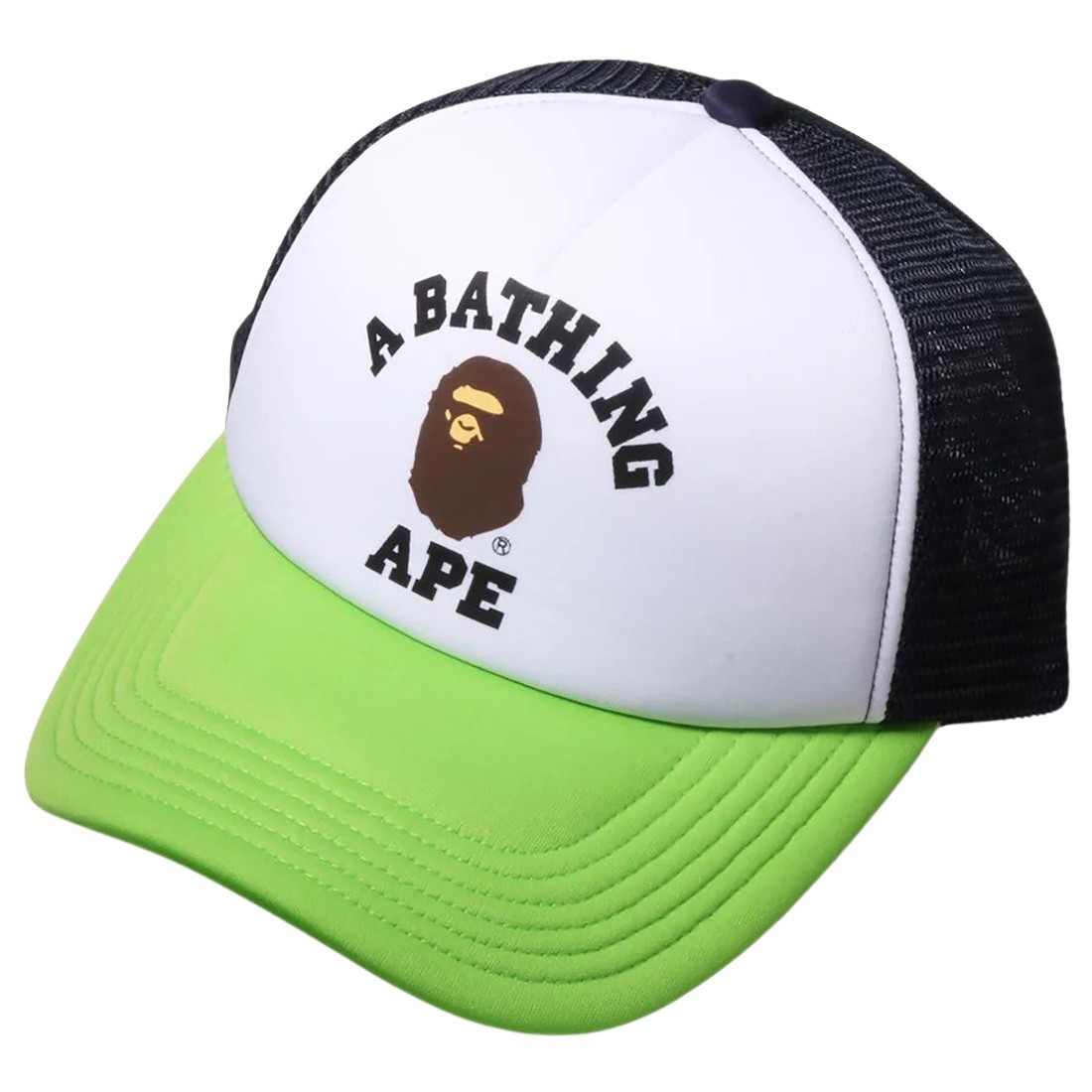 A Bathing Ape College Mesh Cap (green / light green)