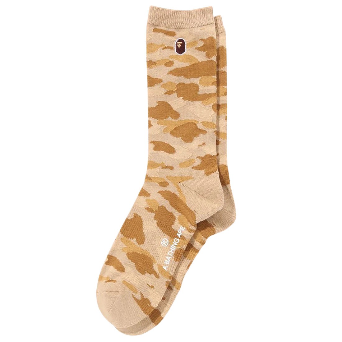 A Bathing Ape Men Color Camo Ape Head One Point Socks (yellow)