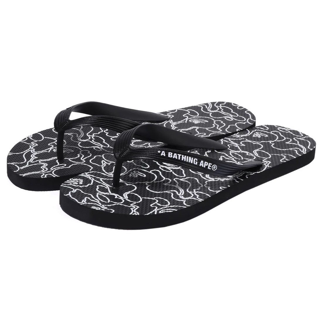 A Bathing Ape Men ABC Neon Camo Beach Sandals (black)