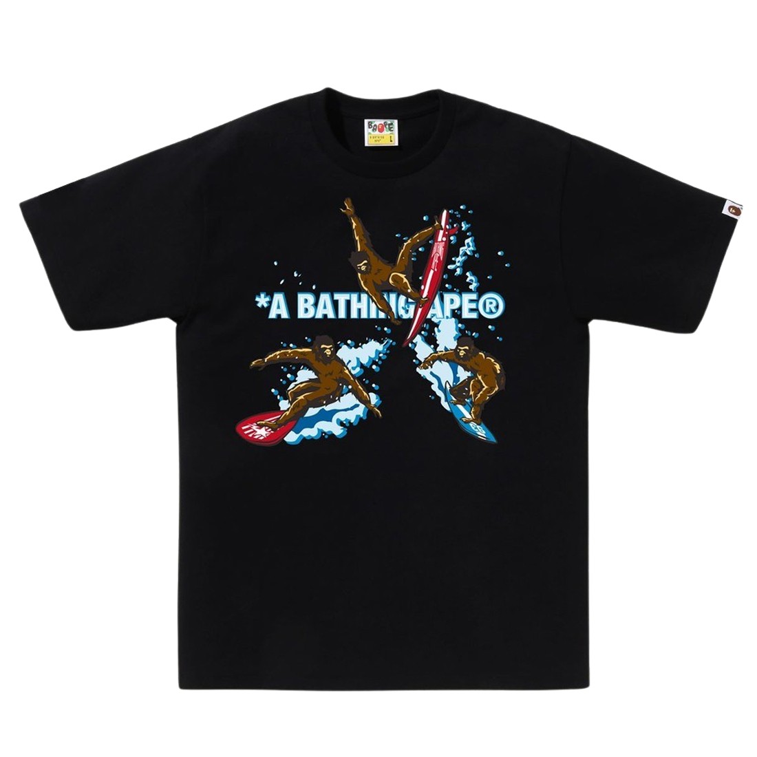 A Bathing Ape Men Surfing Apes Tee (black)