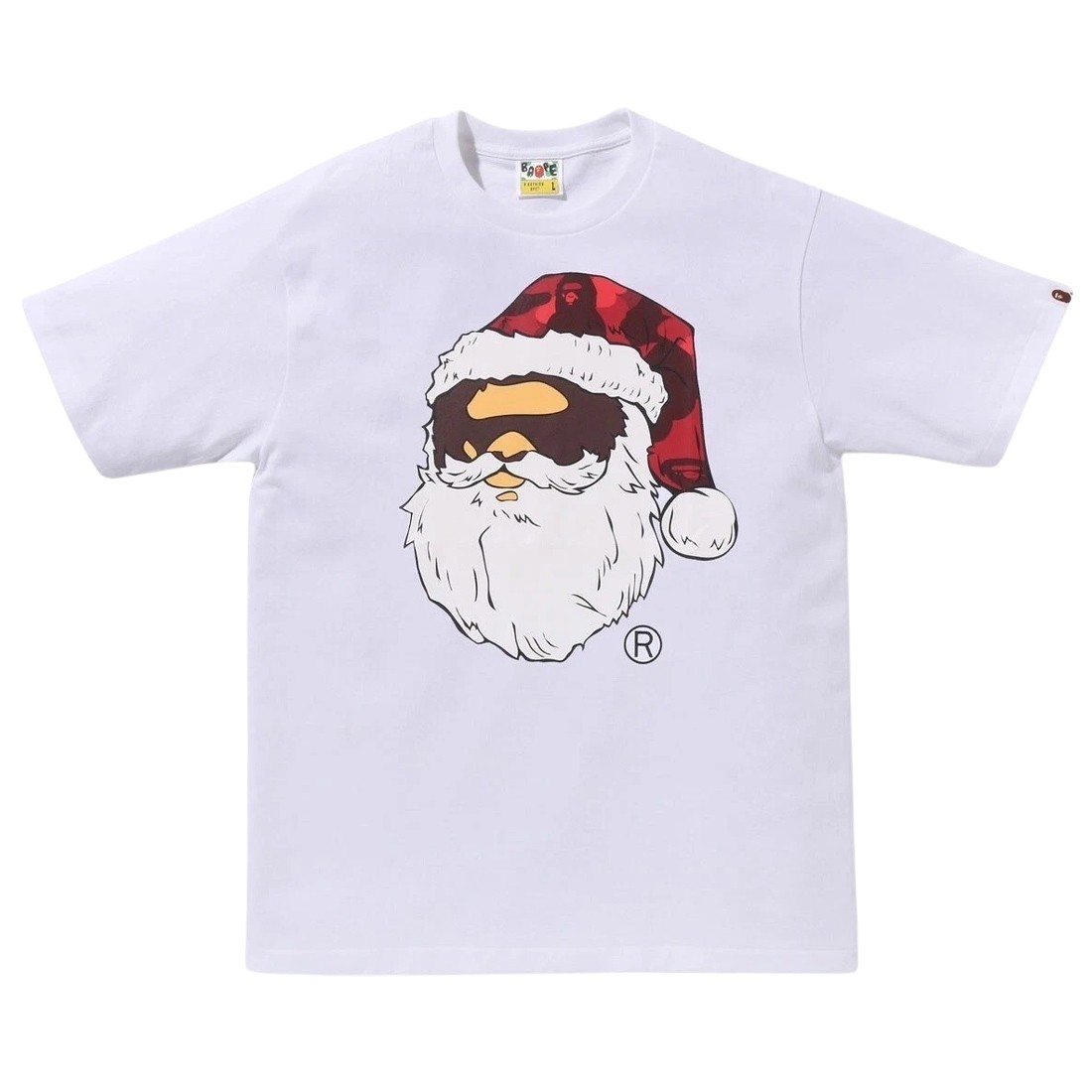 A Bathing Ape Men Christmas Ape Head Tee (white)