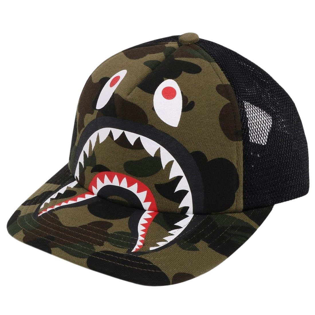 A Bathing Ape 1st Camo Shark Mesh Cap (green)