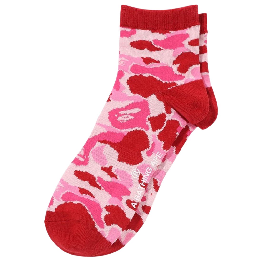 A Bathing Ape Men ABC Camo Ankle Jacquard Socks (pink)