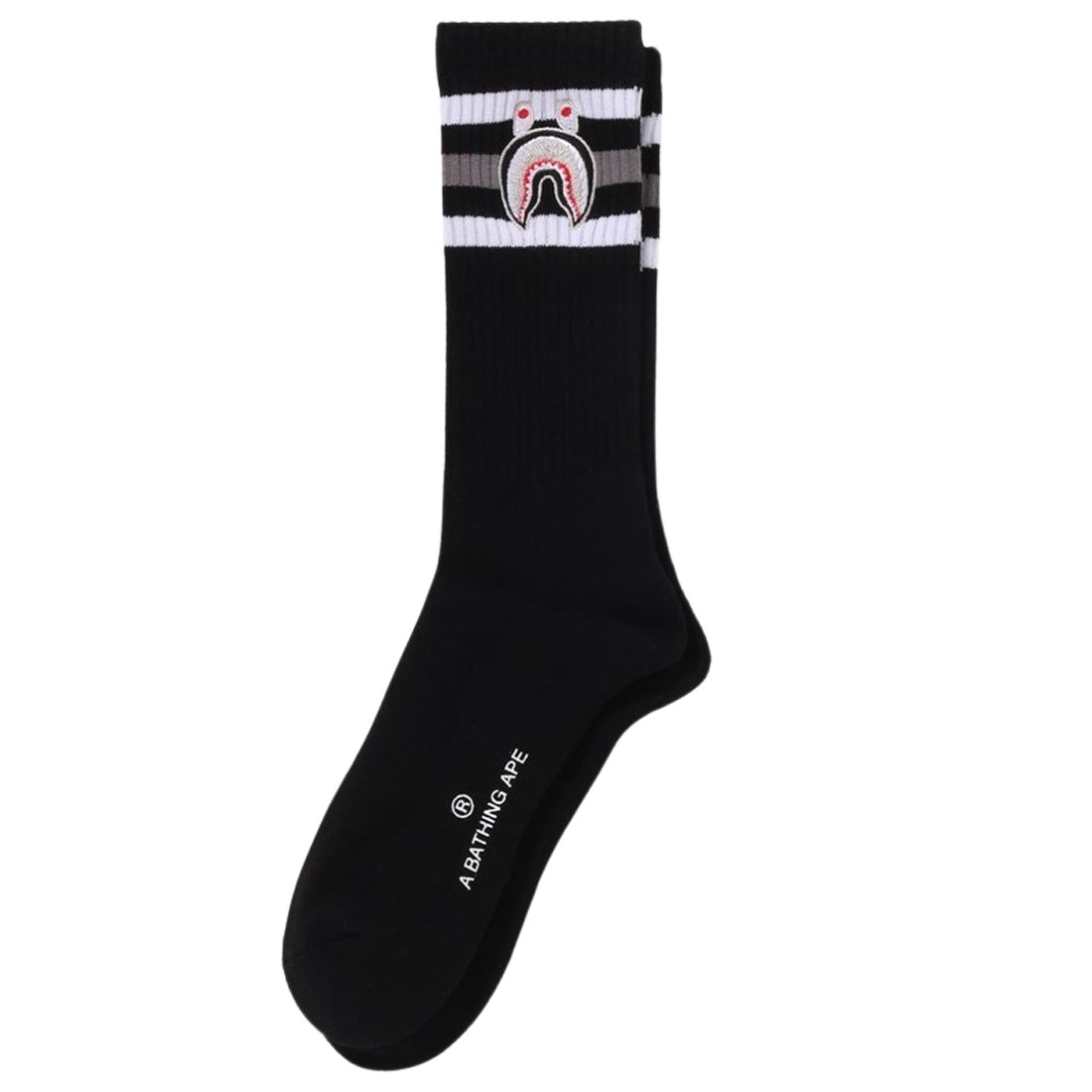 A Bathing Ape Men Shark Socks (black)
