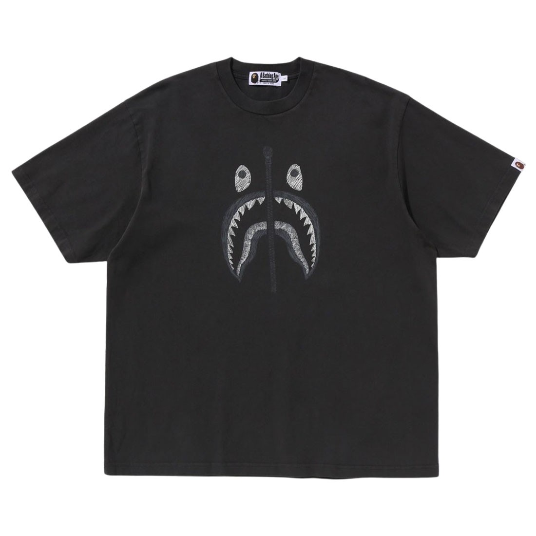 A Bathing Ape Men Garment Dye Shark Relaxed Fit Tee (black)