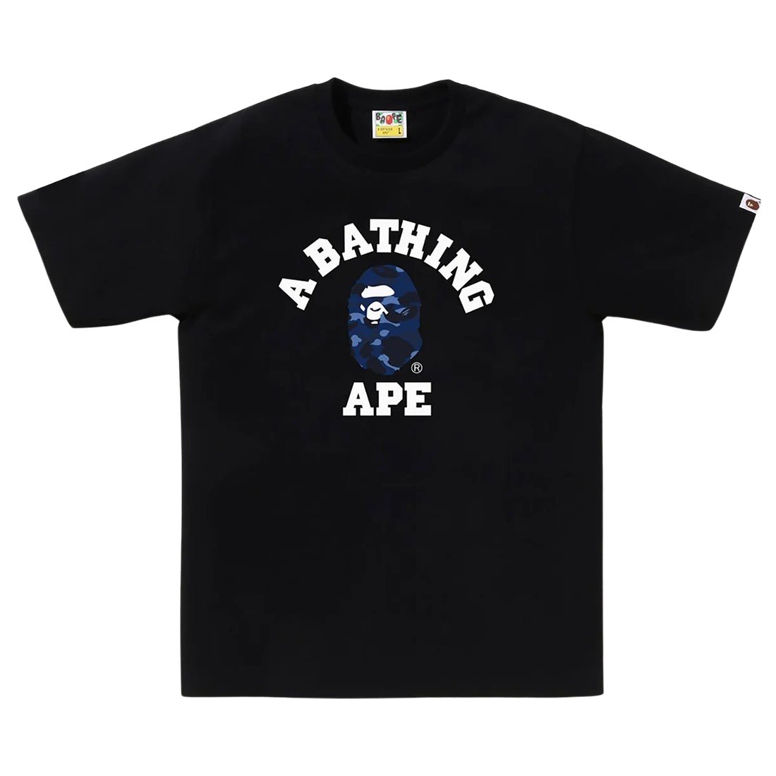 A Bathing Ape Men Color Camo College Tee (black / navy)