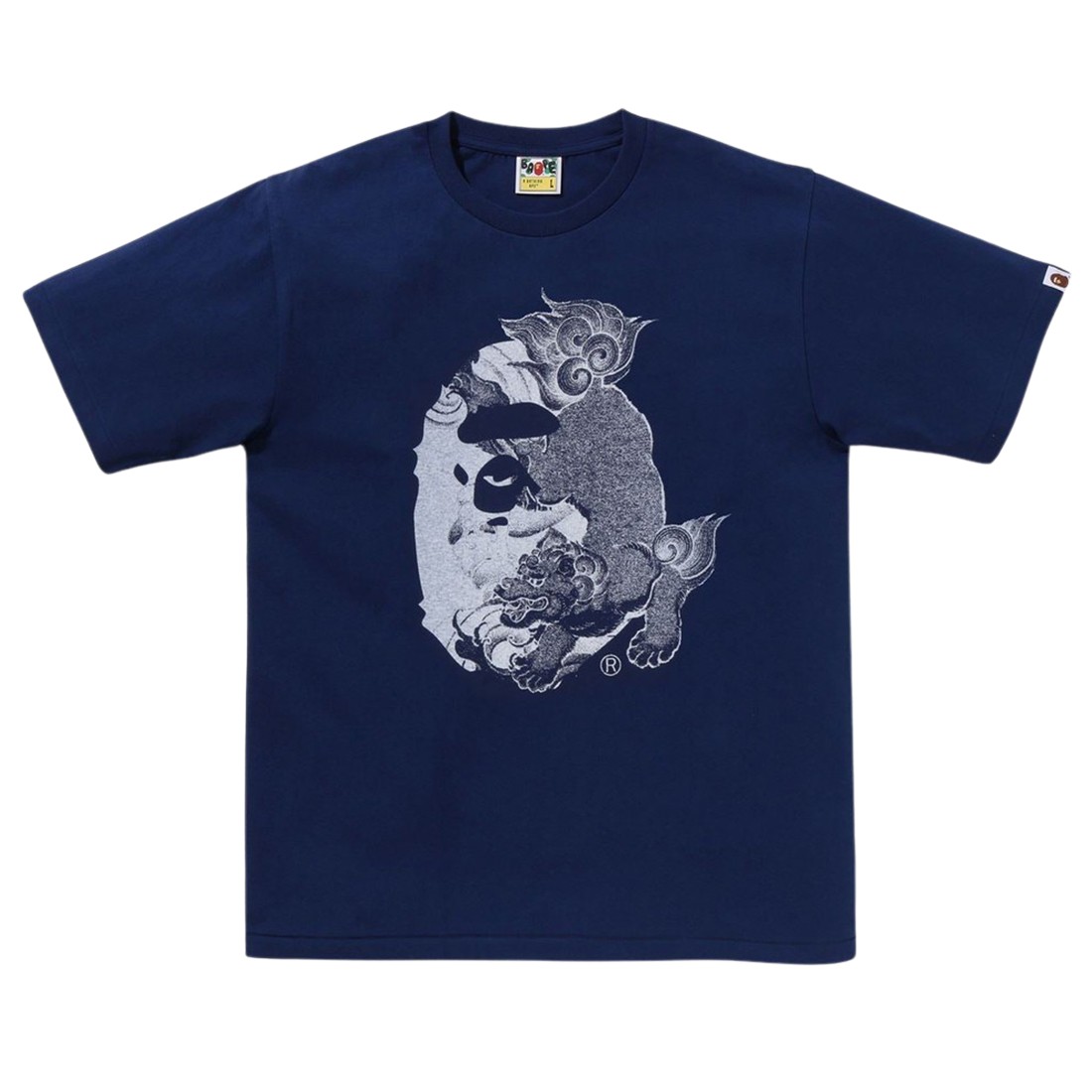 A Bathing Ape Men Japanese Tattoo Big Ape Head Tee (navy)