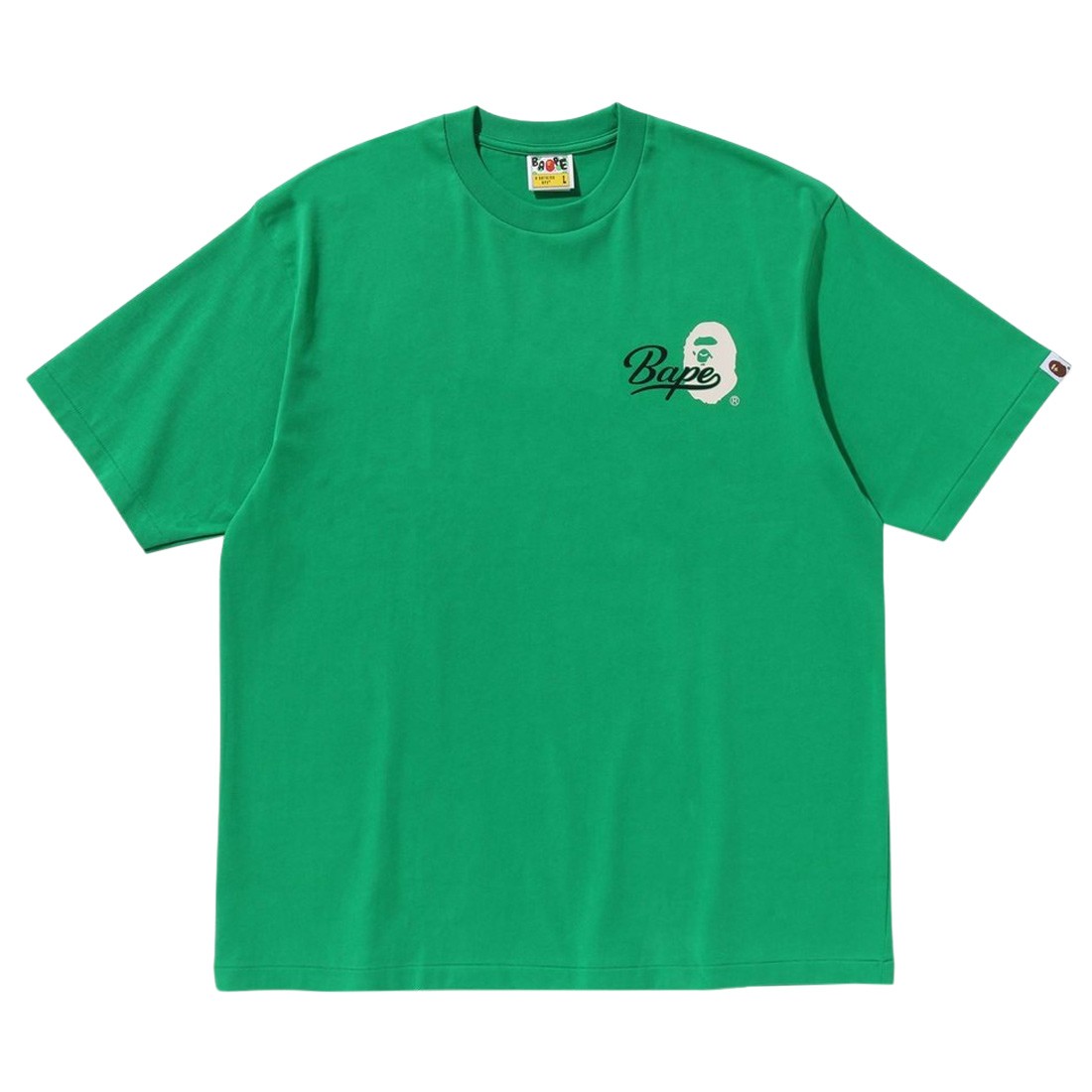 A Bathing Ape Men Cursive College Logo Relaxed Fit Tee (green)