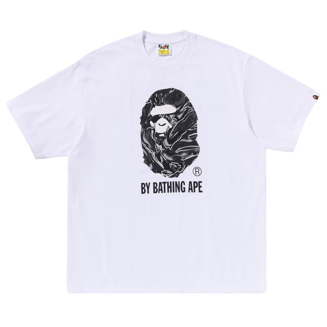 A Bathing Ape Men Marbling Camo By Bathing Ape Relaxed Fit Tee (white)