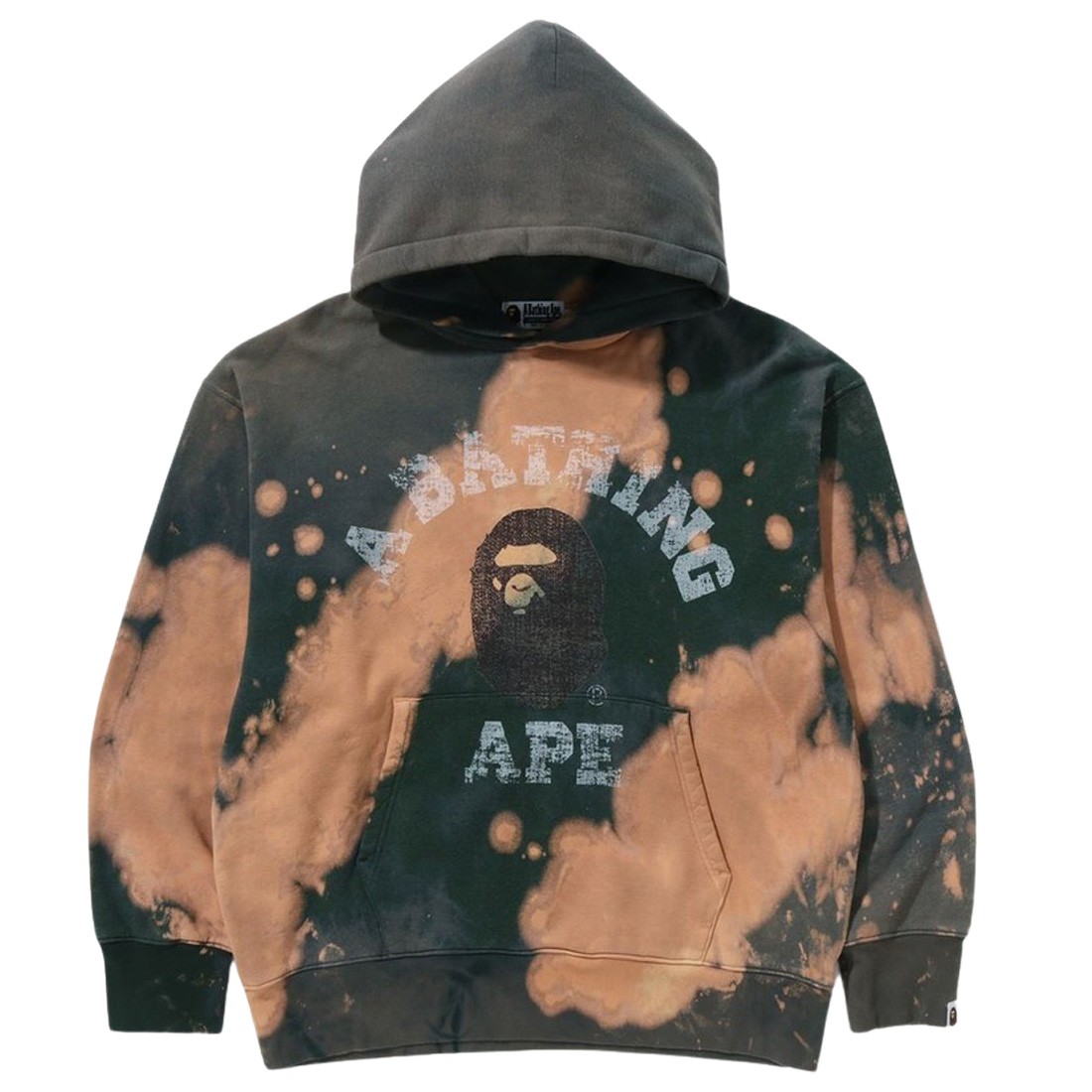 A Bathing Ape Men Tie Dye College Relaxed Fit Pullover Hoodie (beige)