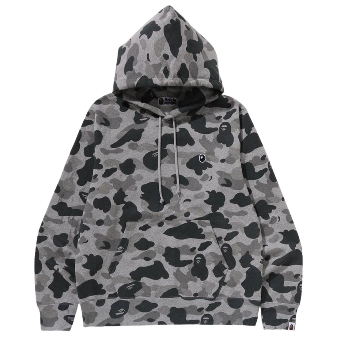 A Bathing Ape Men Heather Gray Camo Pullover Hoodie (gray)