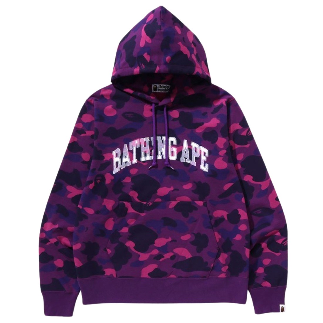 A Bathing Ape Men Color Camo Pullover Hoodie (purple)
